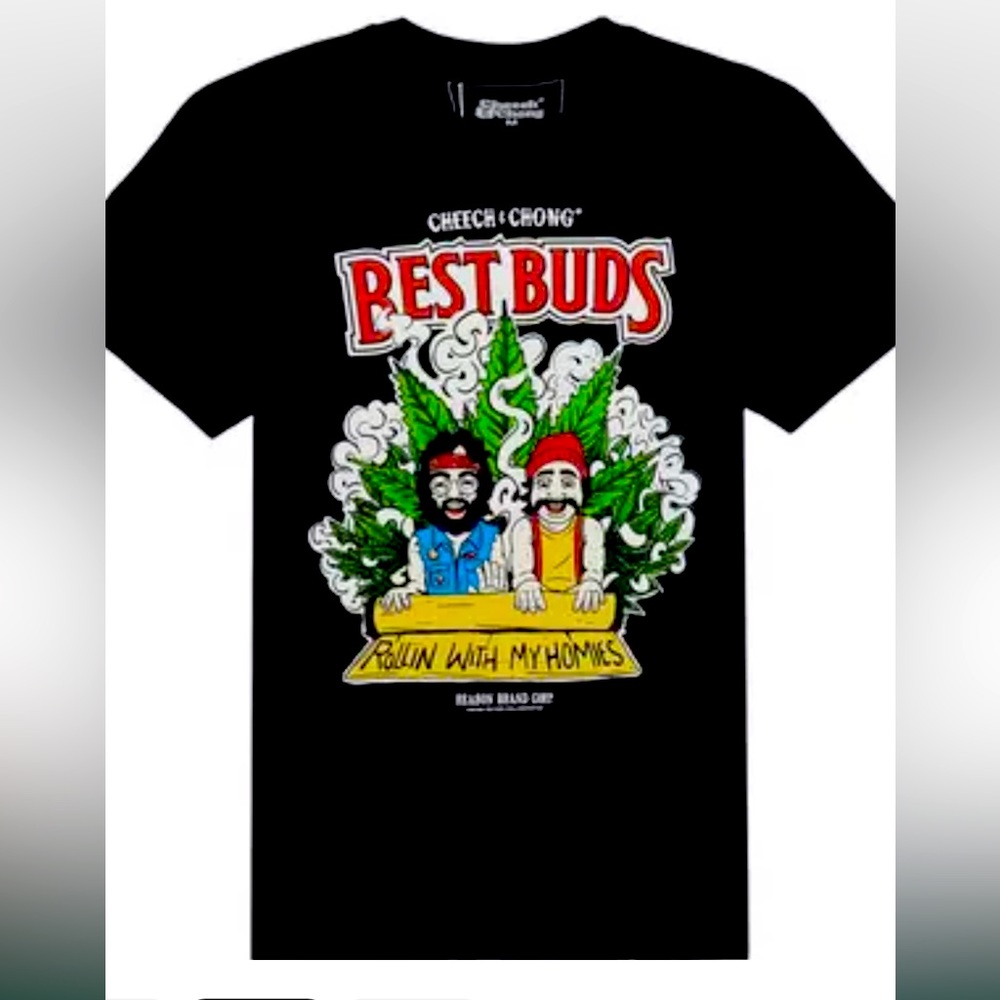 Cheech & Chong Best Buds Short Sleeve Tee - Black Size 3XL and XXL